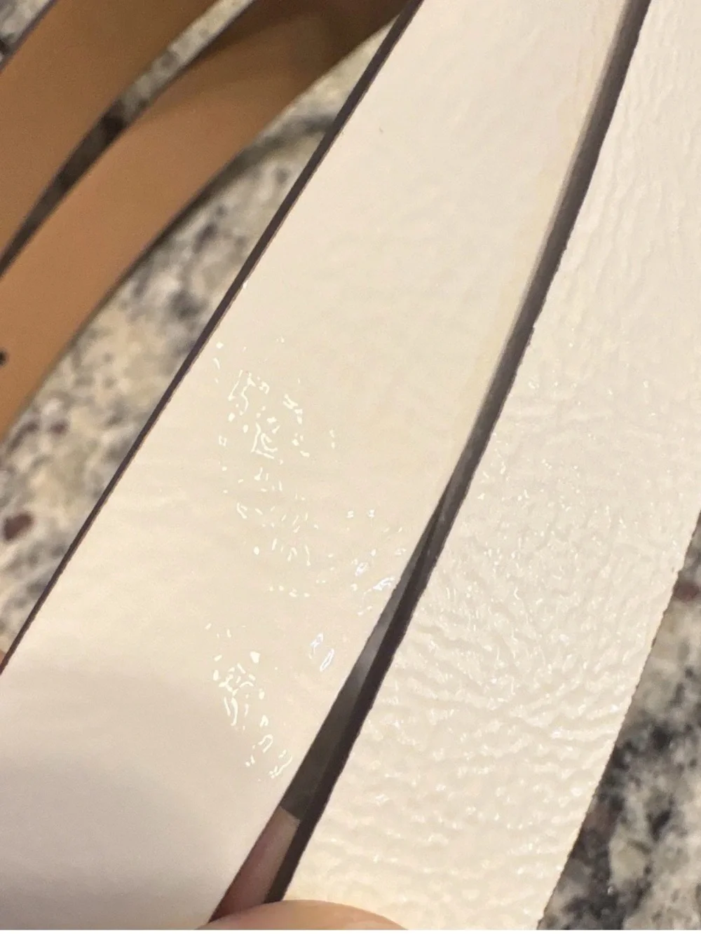 Kate Spade Cream Leather Men's Belt with Gold Buckle